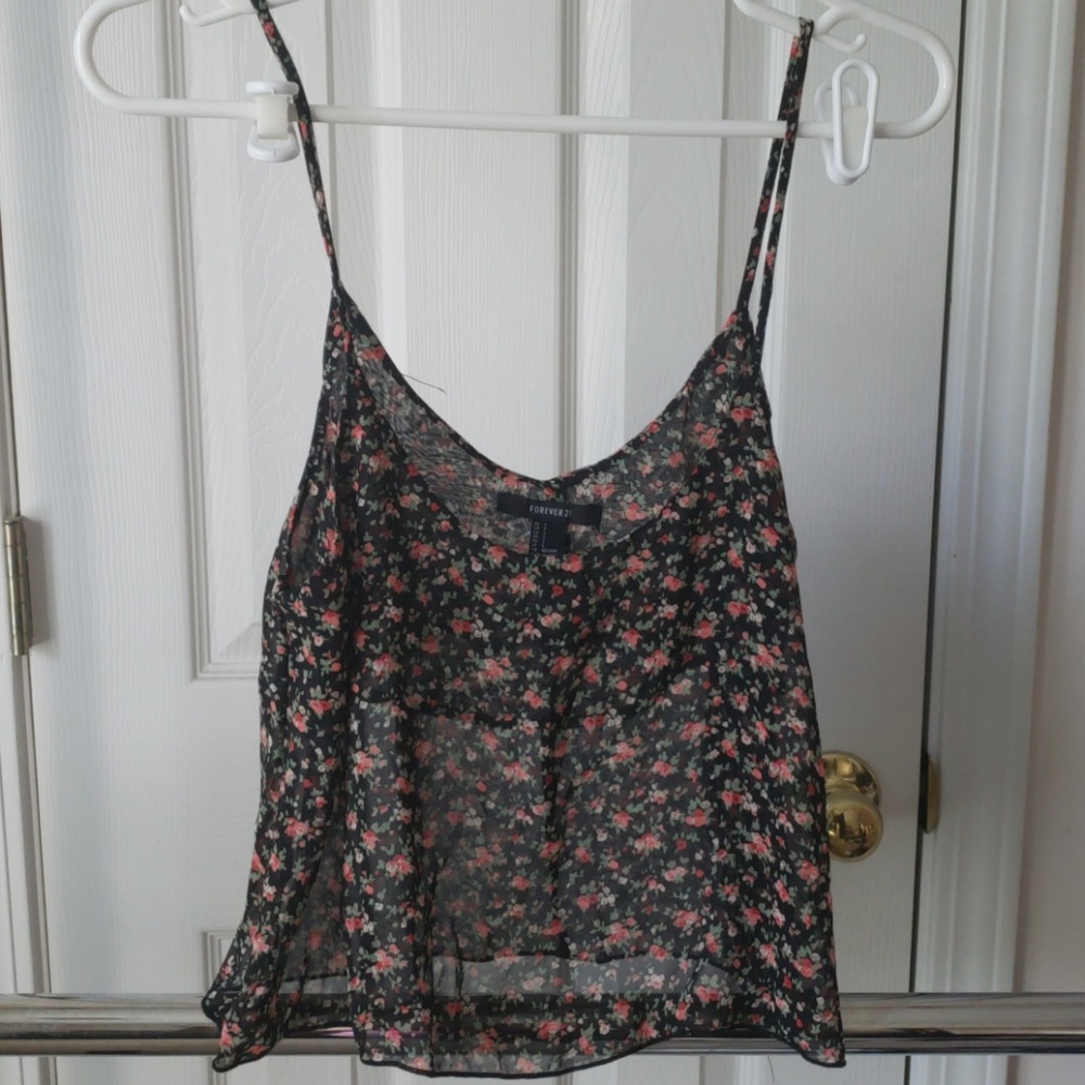 Crop top floral blouse